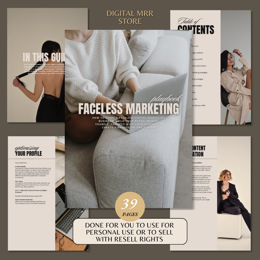 Ultimate Faceless Marketing Playbook – DIGITAL MRR STORE